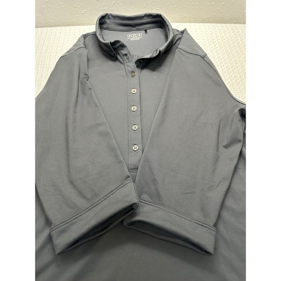 OGIO Men's Dark Grey 3/4 Sleeve Performance Golf Polo Shirt Button Collar-Size M - Picture 13 of 16